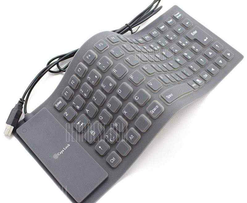 offertehitech-gearbest-85-key Wired Silent Waterproof USB Silicone Roll-up Keyboard