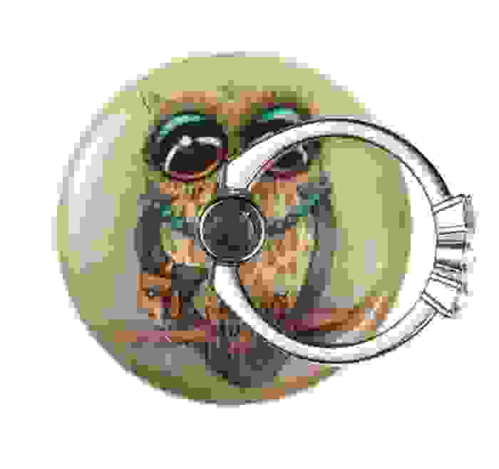 offertehitech-gearbest-Gray Owl Pattern Phone Ring Bracket