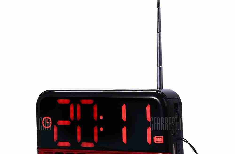offertehitech-gearbest-L - 80 Large LCD Screen MP3 Player Speaker FM Radio Receiver Desk Clock