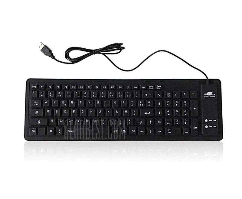 offertehitech-gearbest-Wired Silent Waterproof 103-key Silicone Roll-up Keyboard