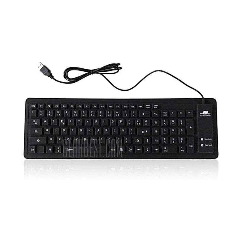 offertehitech-gearbest-Wired Silent Waterproof 103-key Silicone Roll-up Keyboard