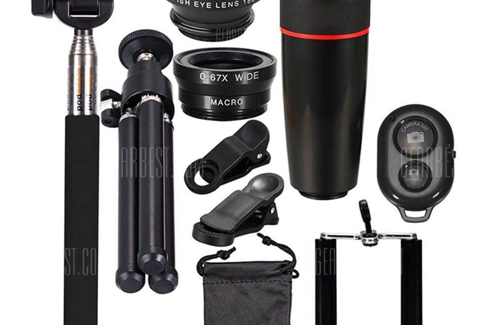 offertehitech-gearbest-10-in-1 Mobile Photography Kit Selfie Stick Tripod