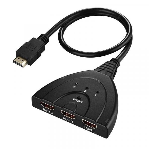 offertehitech-gearbest-3 in1 Port 1080P HDMI AUTO Switch Hub with Cable
