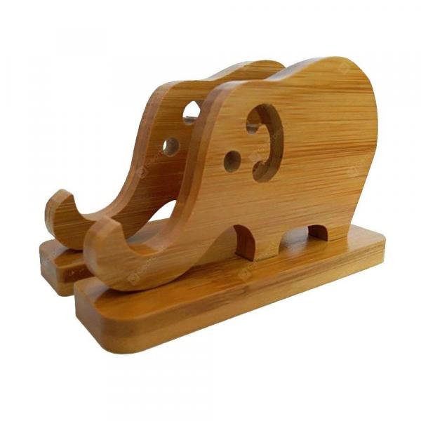 offertehitech-gearbest-Baby elephant Pure nature wood Mobile Device cell Phone Holder table stand   for Tablet (Up to 10.1 inch)