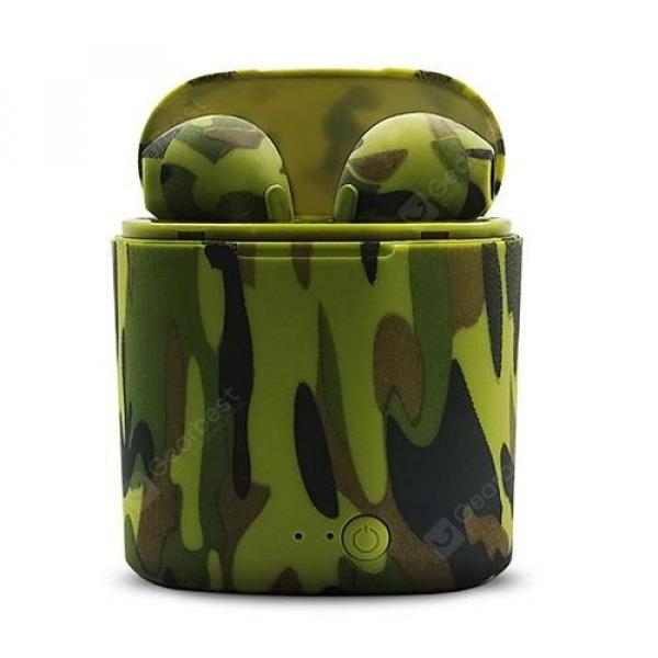 offertehitech-gearbest-gocomma i7s Camouflage TWS Painted Wireless Bluetooth Headset with Charging Compartment