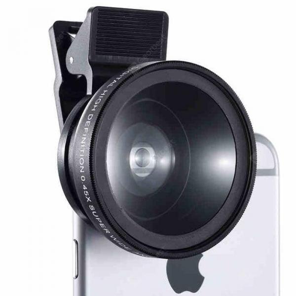 offertehitech-gearbest-Mobile Phone SLR Len 0.45 Wide-angle Macro External Camera