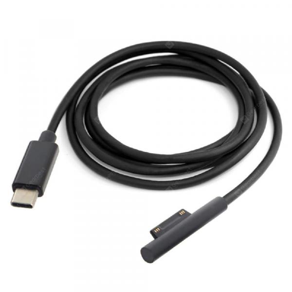 offertehitech-gearbest-CC Type C USB-C DC 12-15V To Surface Pro3 Pro4 Pro5 Pro6 Book Charge Cable 1.8m  Gearbest