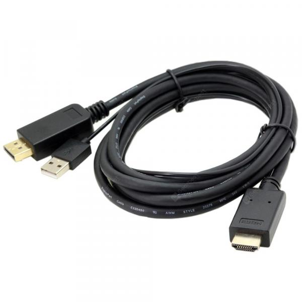 offertehitech-gearbest-CY DP - 070 HDMI + USB to DisplayPort DP Adapter Cable 2M  Gearbest