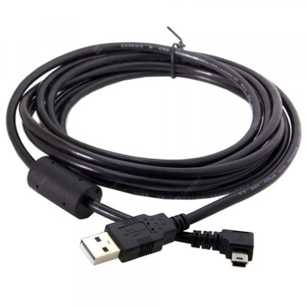 offertehitech-gearbest-CY U2 - 057 - RI - 3.0M Mini USB B Type 5pin Male Right Angled 90 Degree To USB 2.0 Male Data Cable With Ferrite 3.0m  Gearbest