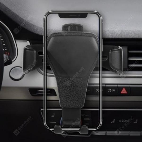offertehitech-gearbest-Car Leather Grain Gravity Mobile Phone Holder Bracket  Gearbest