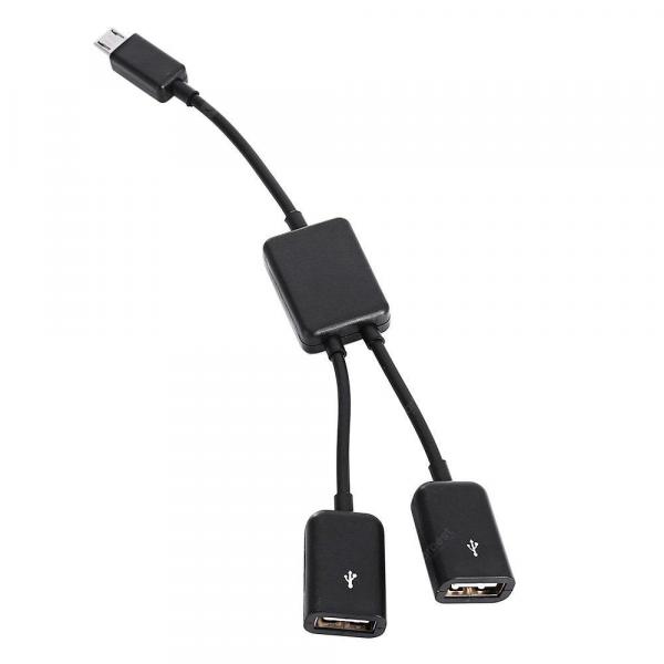 offertehitech-gearbest-Micro USB Male to Dual USB Female Ports Splitter Cable  Gearbest