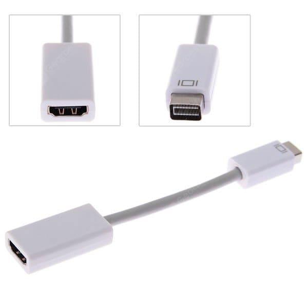 offertehitech-gearbest-New 16cm Mini DVI Male to HDMI Female Video Adapter Cable -White  Gearbest