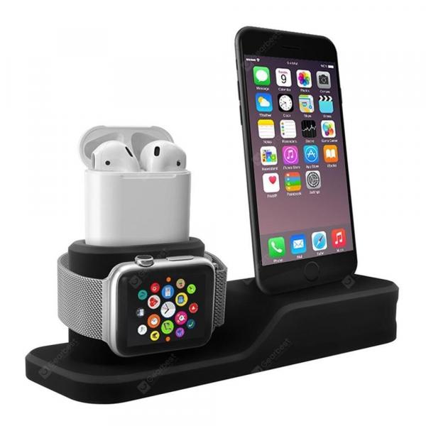 offertehitech-gearbest-Silicone 3 in 1 Charging Stand Holder Dock for iPhone for Apple Watch/ AirPods  Gearbest