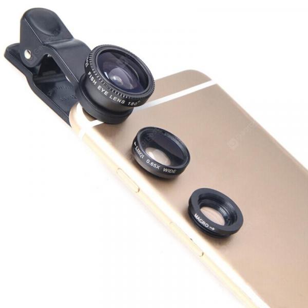 offertehitech-gearbest-3 in 1 Wide Angle Macro Fisheye Mobile Phone Lenses Kit  Gearbest