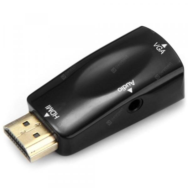 offertehitech-gearbest-HDV104 High Definition HDMI Male to VGA Female Video Adapter Converter with Audio Line  Gearbest