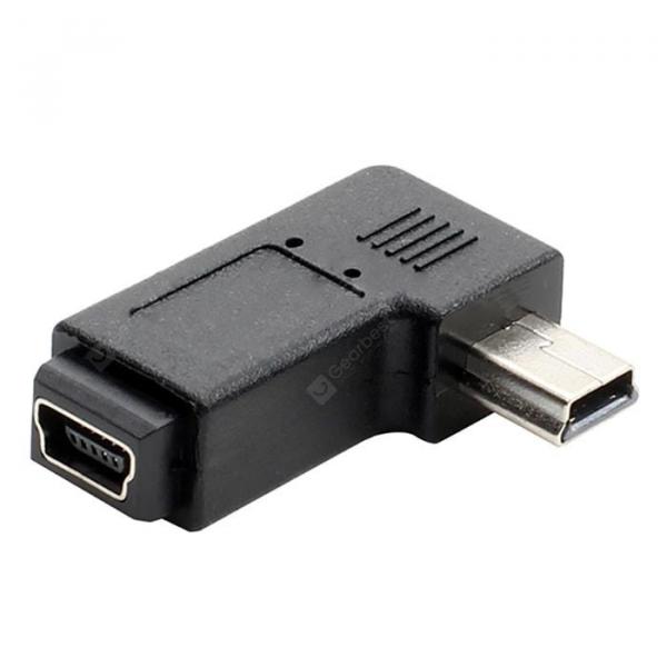 offertehitech-gearbest-Left Bended Mini USB Male to Female Adapter  Gearbest