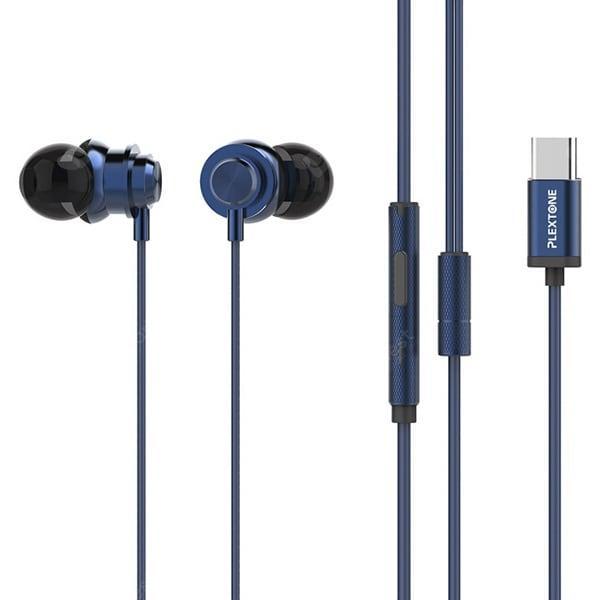 offertehitech-gearbest-PLEXTONE X56M Type-C Metal Wire-controlled In-ear Headphones  Gearbest