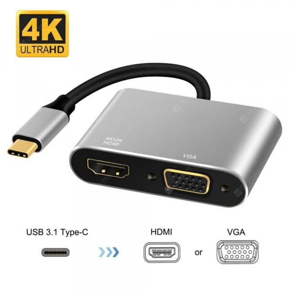 offertehitech-gearbest-USB 3.1 Type C To VGA HDMI 4K Video Converters Adapter  Gearbest