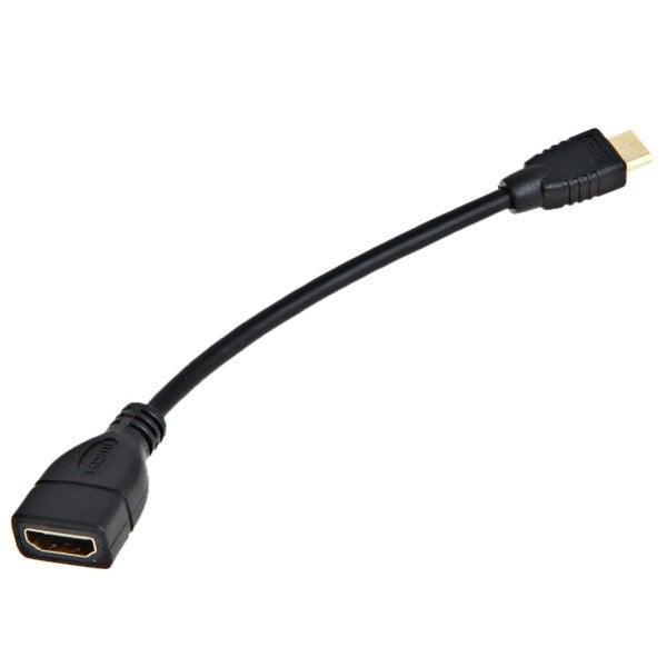 offertehitech-gearbest-24K Gold-Plated High Qulaity HDMI to Mini HDMI Female to Male Connection Cable 16cm - Black  Gearbest