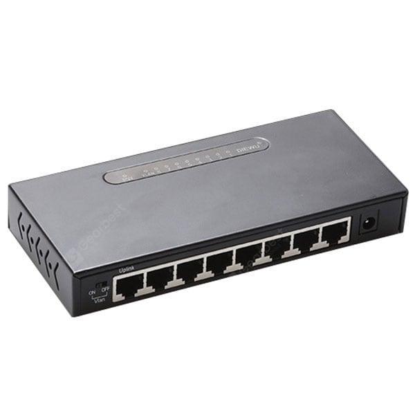 offertehitech-gearbest-8-Port Gigabit Switch Iron Shell 1000M Network Monitoring Anti-Network Cable Loop Anti-Burn  Gearbest