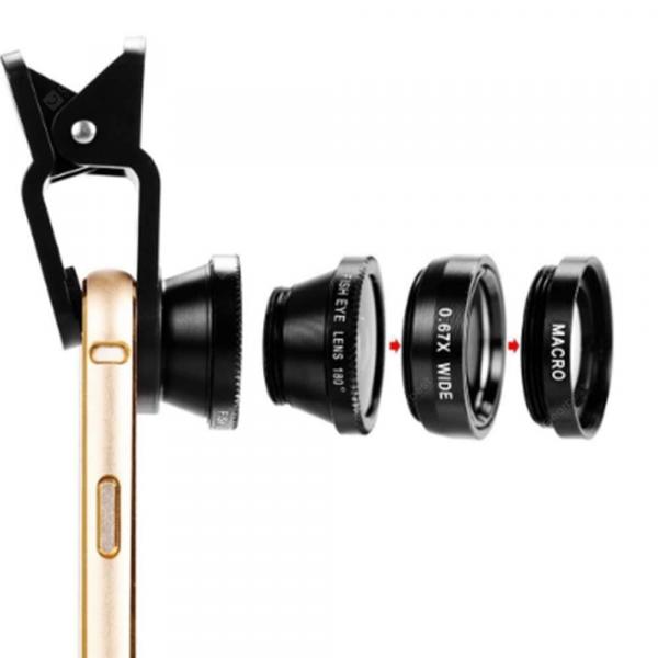 offertehitech-gearbest-Fisheye Lens Three On One Wide Angle Macro Mobile External Camera  Gearbest