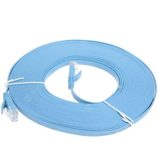 offertehitech-gearbest-High-speed Ultra-thin PC-HUB RJ45 (8P8C) Ethernet CAT6a Flat LAN Cable 10M -Blue  Gearbest