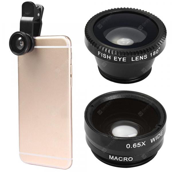 offertehitech-gearbest-Minismile 3-in-1 Fisheye and Wide Angle and Macro Phone Camera Lens Kit for iPhone X / 8 Plus / 8 / 7 Plus / 7  Gearbest