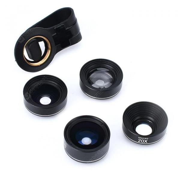 offertehitech-gearbest-Mobile Phone Lens Wide Angle Fisheye Macro Telephoto Lens Four In One Mobile Phone Lens  Gearbest