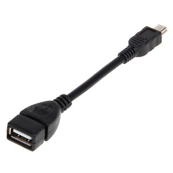 offertehitech-gearbest-USB 2.0 Female to Mini 5 Pin Male USB OTG Host Extension Cable -Black  Gearbest
