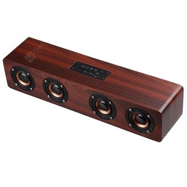 offertehitech-gearbest-W8 Wooden Bluetooth Speaker Support Card FM Function  Gearbest