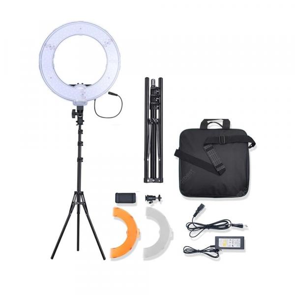 offertehitech-gearbest-Bi-Color LED Ring Light Video Photography Camera Phone Fill Lamp with Stand  Gearbest